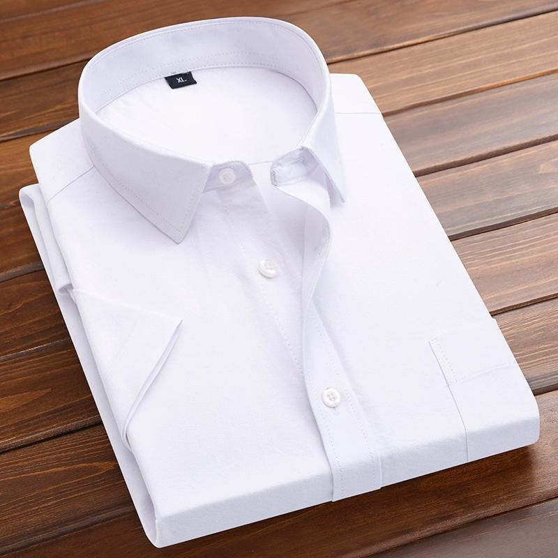 Herren Sommer Kurzarm Oxford Hemden Klassisches Hemd Casual Business Büro Solide Bequeme Hemd Vielseitig Stil XXXL weiß von Joom DACH