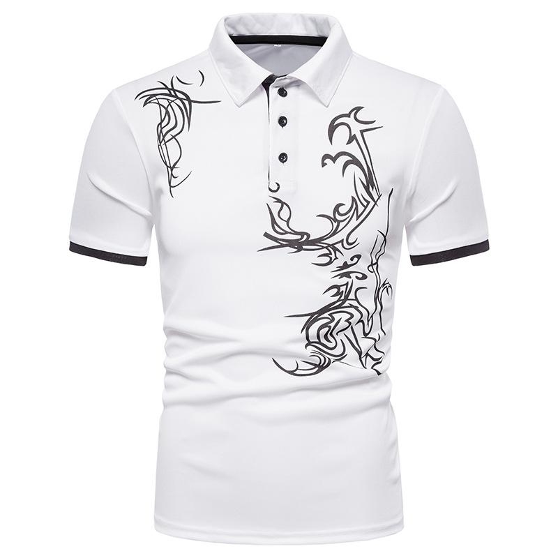 Herren-Sommer-Kurzarm-Revers-T-Shirt, Herren-Jugendmode, lässig, bedruckt, Passform, Herren-POLO-Shirts L weiß Herren-Sommer-Kurzarm-Revers-T-Shirt, Herren-Jugendmode, lässig, bedruckt, Passform, Herren-POLO-Shirts L weiß von Joom DACH