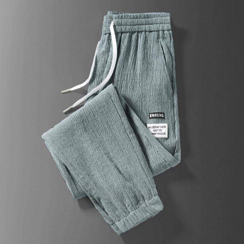 Herren Sommer Locker Geschnittene Kordelzug-Sweathose mit Enger Taille - Mehrere Farben 3XL grün von Joom DACH