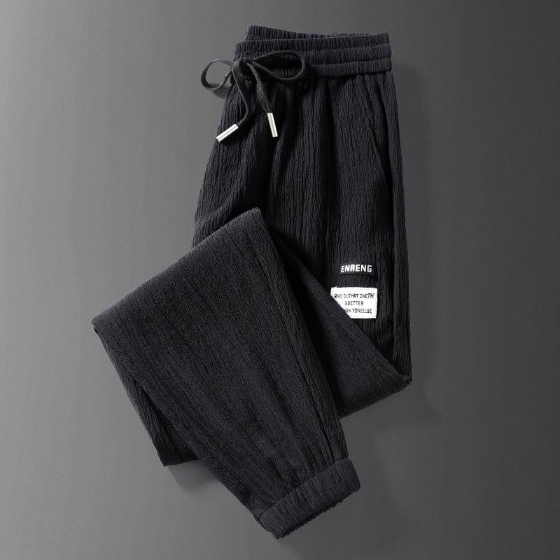 Herren Sommer Locker Geschnittene Kordelzug-Sweathose mit Enger Taille - Mehrere Farben 5XL schwarz von Joom DACH