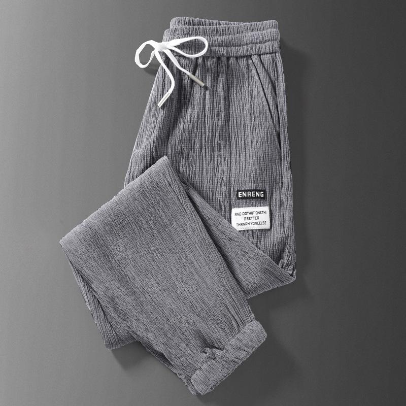 Herren Sommer Locker Geschnittene Kordelzug-Sweathose mit Enger Taille - Mehrere Farben 5XL grau von Joom DACH