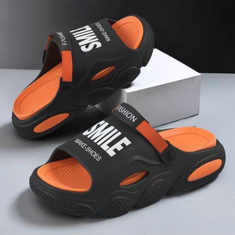 Herren Sommer Outdoor Fahr-Slipper - Rutschfeste Trendige Strand-Sportsandalen 42-43 schwarz von Joom DACH