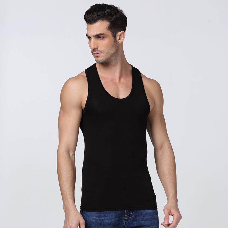 Herren Sommer Sport Unterhemd Baumwolle - Bequemes, elastisches Fitness Unterhemd 2XL (60-70 kg) schwarz von Joom DACH