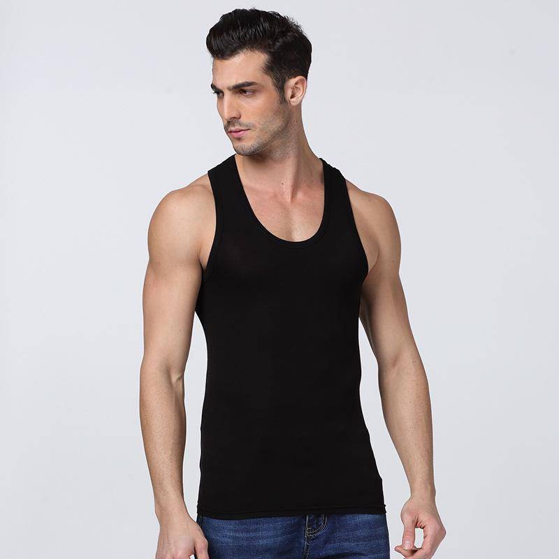 Herren Sommer Sport Unterhemd Baumwolle - Bequemes, elastisches Fitness Unterhemd 4XL (80-90 kg) schwarz von Joom DACH