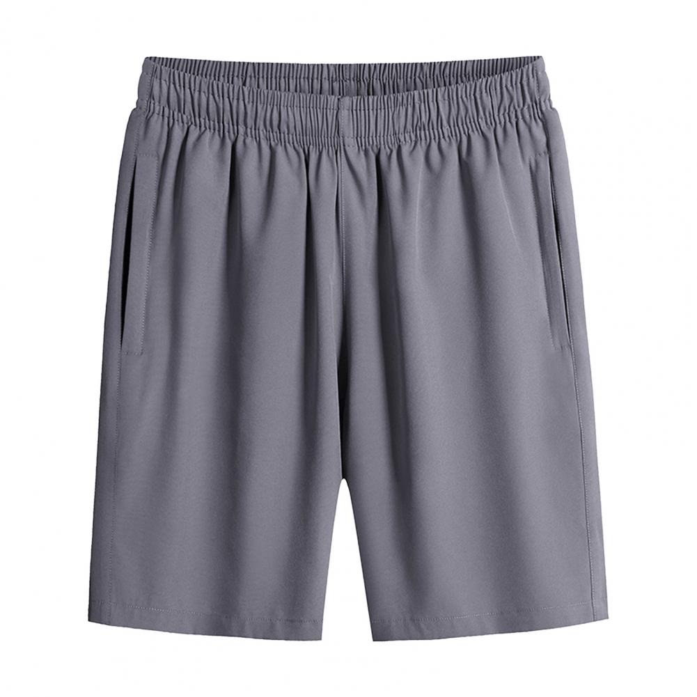 Herren Sommer Sportshorts Locker Weites Bein Elastischer Bund Tiefer Schritt Dünn Seitentaschen Unifarben Herren Knielang Kurze Hose Baske M grau von Joom DACH