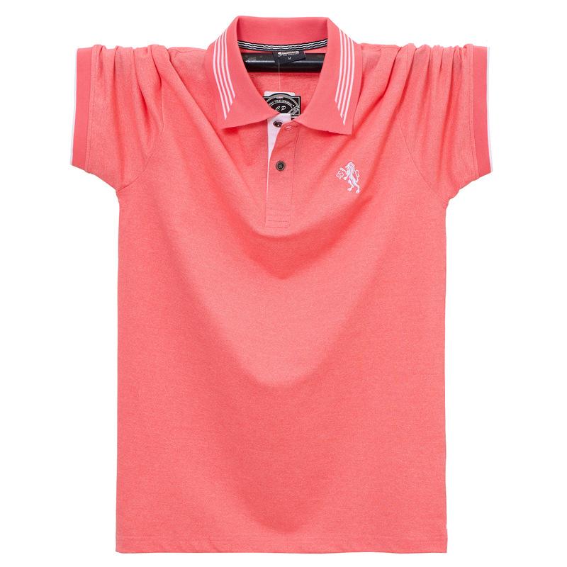 Herren Sommer T-Shirt Übergröße Lockeres und Bequemes T-Shirt Herren Arbeits-Poloshirt Aus Baumwolle Mit Reißverschluss Und Umklappbarem Kragen Atmungsaktives T-Shirt 6XL rose rot von Joom DACH