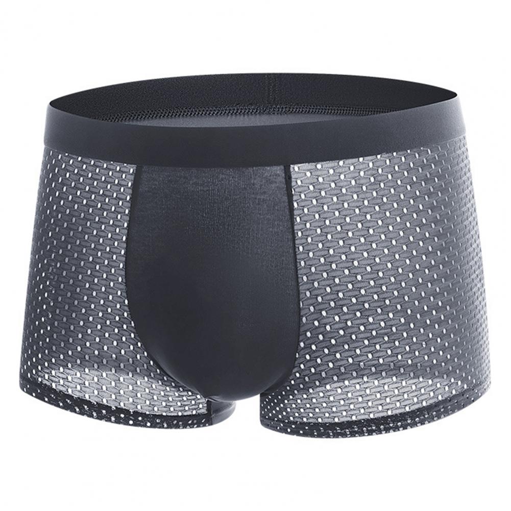 Herren Sommerunterwäsche Mittelhoher breiter elastischer Bund Boxershorts U-konvexe dünne Shorts aus Eisseide-Netzgewebe Höschen Unterhose L dunkelgraue von Joom DACH