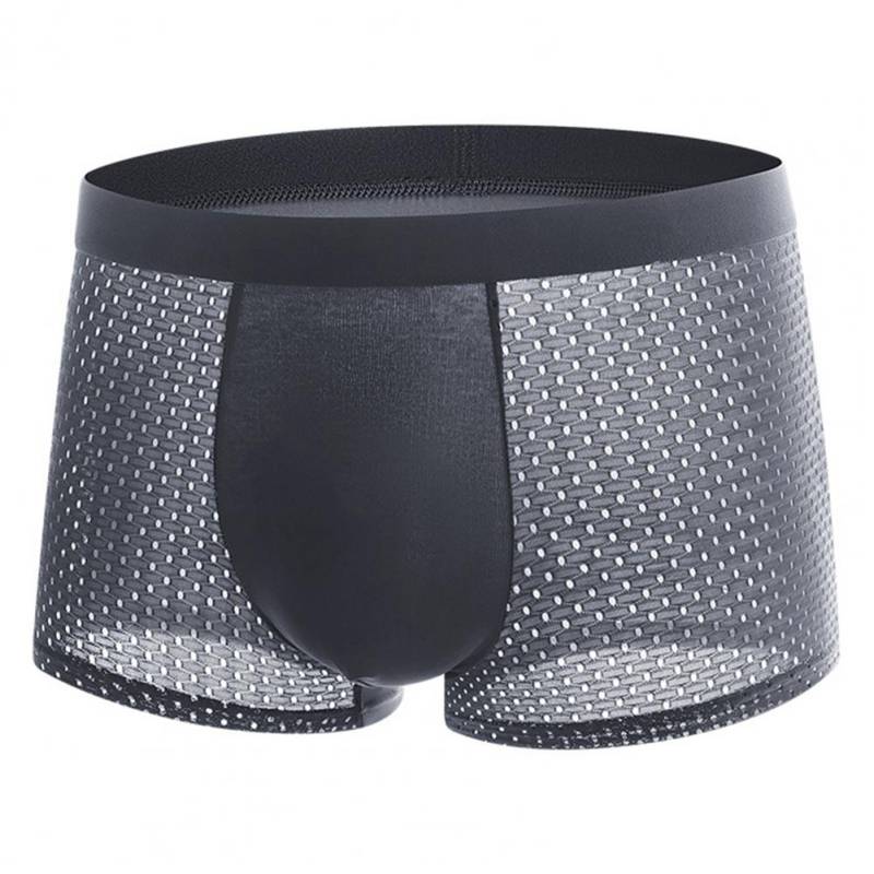 Herren Sommerunterwäsche Mittelhoher breiter elastischer Bund Boxershorts U-konvexe dünne Shorts aus Eisseide-Netzgewebe Höschen Unterhose L dunkelgraue von Joom DACH