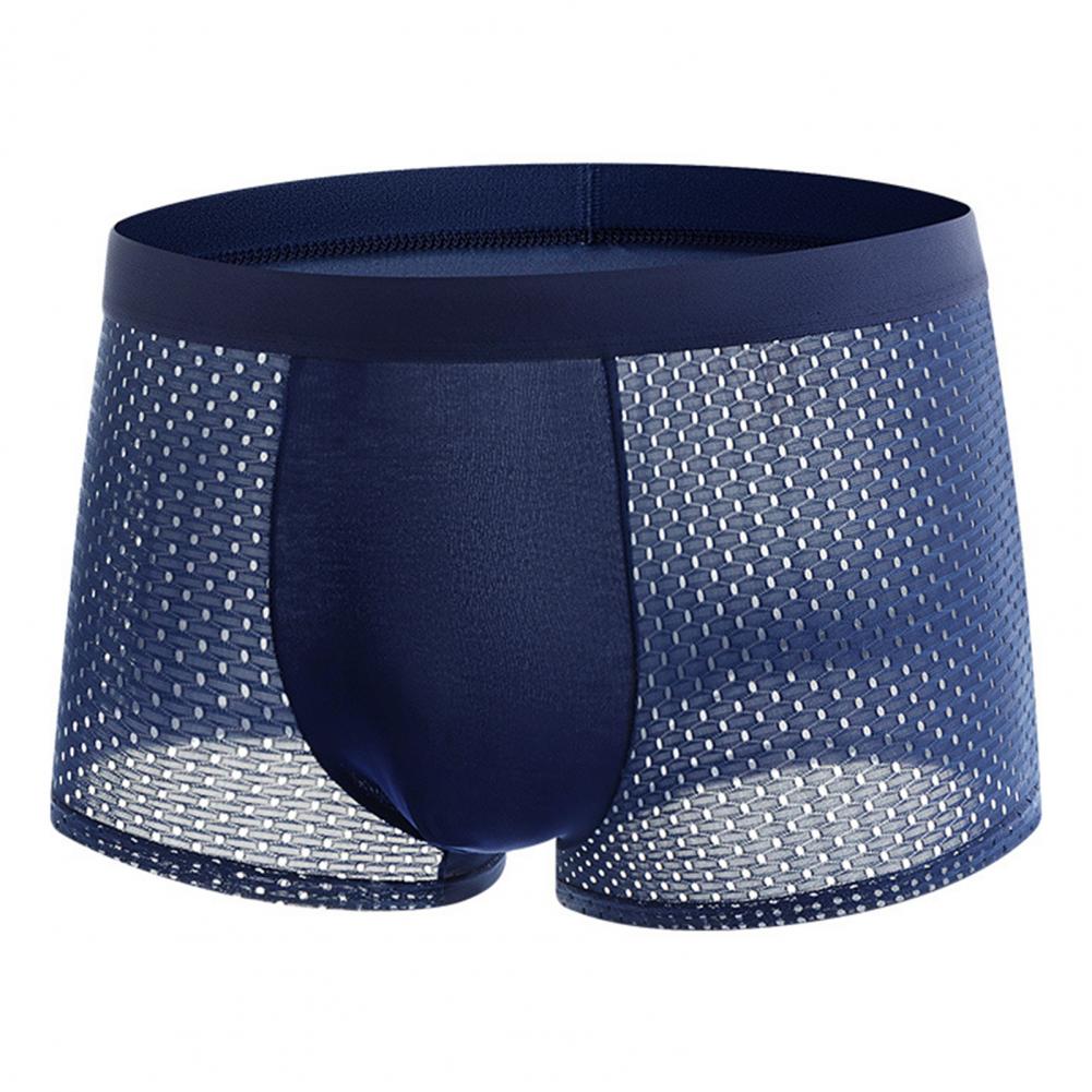 Herren Sommerunterwäsche Mittelhoher breiter elastischer Bund Boxershorts U-konvexe dünne Shorts aus Eisseide-Netzgewebe Höschen Unterhose XXL von Joom DACH