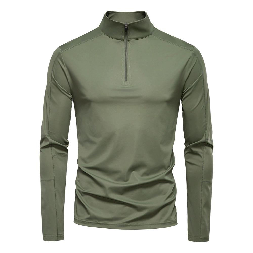 Herren Sonnen- und UV-Schutz Basis-Shirt Langarm Half-Zip T-Shirt für Herren M armee grüne von Joom DACH