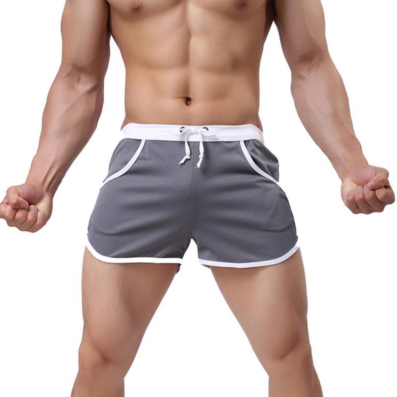 Herren Sport Gym Kordelzug Shorts Strandhose Badehose L grau von Joom DACH