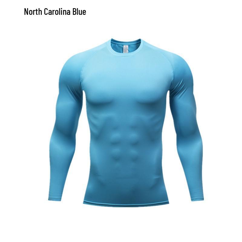 Herren Sport Langarmshirt - Herbst/Winter Schnelltrocknend Laufen, Fitnessstudio, Basketball, Fußball Trainingsausrüstung L carolina blue von Joom DACH