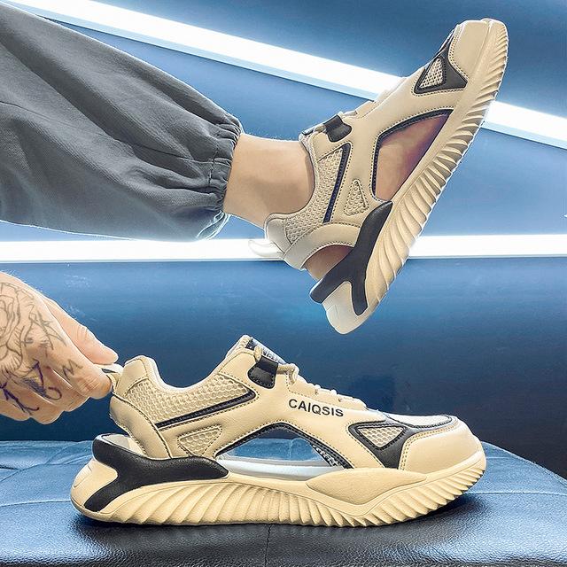 Herren Sport Sandalen Sommer Atmungsaktive Mesh Sandalen Männer Outdoor Casual Leichte Strand Sandalen Mode Männer Schuhe 44 beige von Joom DACH