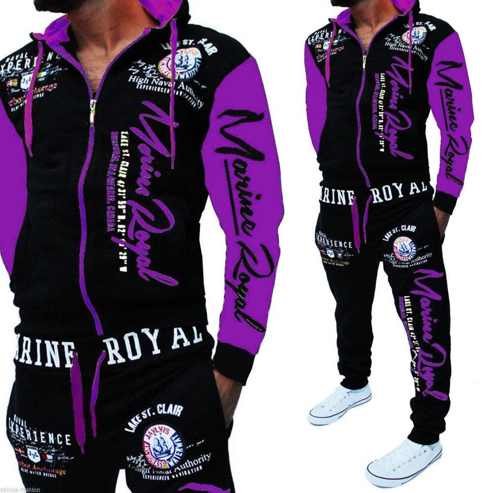 Herren Sport-Set Bedrucktes Kapuzen-Sweatshirt Jogginghose 2-teiliges Set L violett Herren Sport-Set Bedrucktes Kapuzen-Sweatshirt Jogginghose 2-teiliges Set L violett von Joom DACH