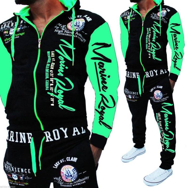 Herren Sport-Set Bedrucktes Kapuzen-Sweatshirt Jogginghose 2-teiliges Set XL grün Herren Sport-Set Bedrucktes Kapuzen-Sweatshirt Jogginghose 2-teiliges Set XL grün von Joom DACH