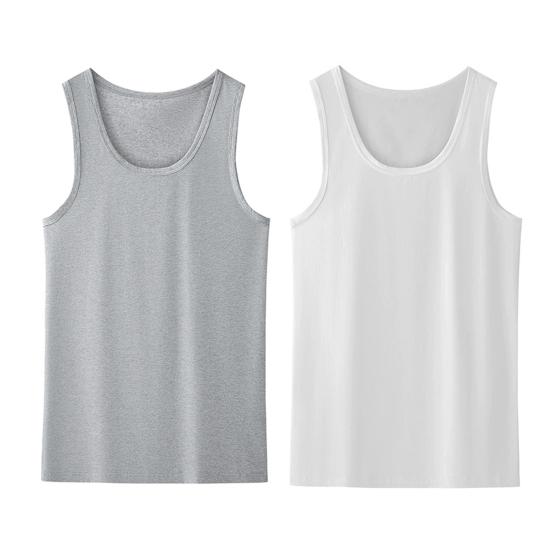 Herren Sport Weste O-Ausschnitt Ärmellos Fitness Weste Slim Fit Einfarbig Tank Top Dehnbar 4XL graue/weiß von Joom DACH