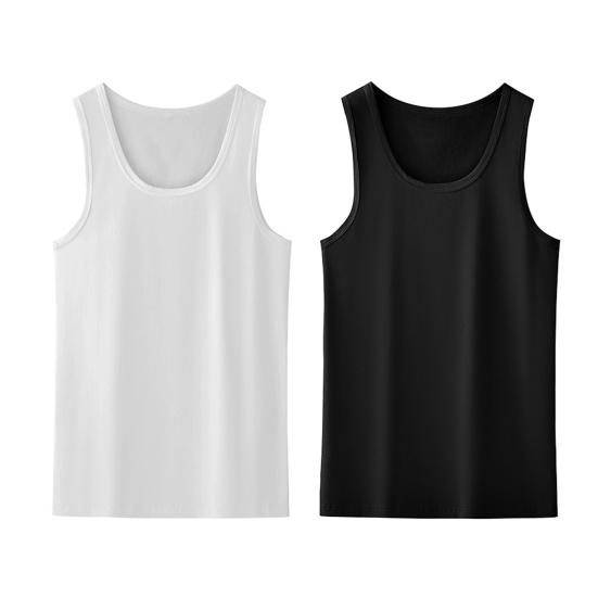 Herren Sport Weste O-Ausschnitt Ärmellos Fitness Weste Slim Fit Einfarbig Tank Top Dehnbar 4XL schwarz/weiß von Joom DACH