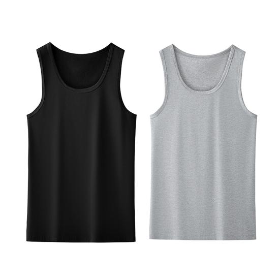 Herren Sport Weste O-Ausschnitt Ärmellos Fitness Weste Slim Fit Einfarbig Tank Top Dehnbar 4XL schwarz/graue von Joom DACH