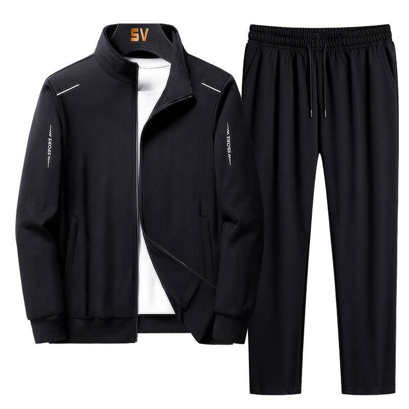 Herren-Sportbekleidungsset, Trainingsanzüge, zweiteilige Sets, Herrenkleidung, Kapuzenpullover + Hosenanzug, Herren-Streetwear, Kapuzenjacken, Übergröße 6XL schwarz von Joom DACH
