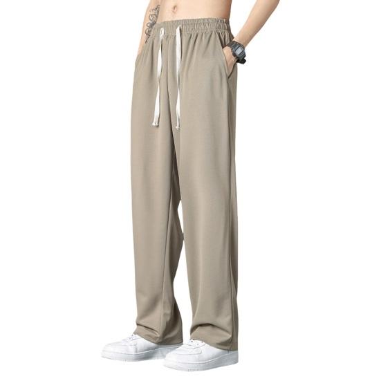 Herren Sporthose Locker Gerade Weites Bein Kordelzug Elastische Taille Weich Atmungsaktiv Einfarbig Gym Traning Jogging Jogginghose Lange Hose XXL khaki von Joom DACH