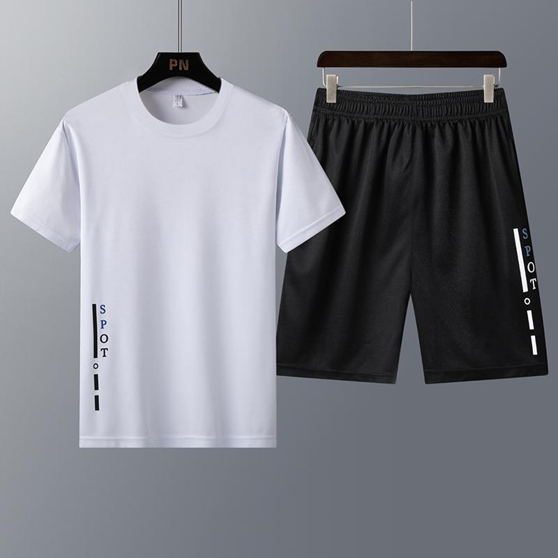 Herren Sportswear Kleidung Sommer männer Anzug Sport Anzug kurzarm T-shirt Shorts Trainingsanzug Männer Schweiß Hosen Ropa De hombre 6XL von Joom DACH