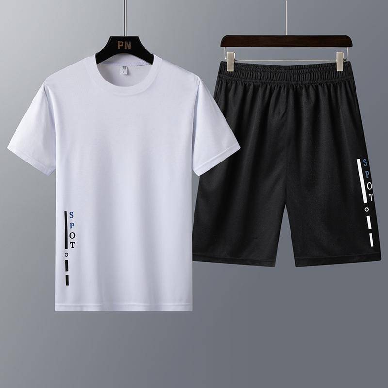 Herren Sportswear Kleidung Sommer männer Anzug Sport Anzug kurzarm T-shirt Shorts Trainingsanzug Männer Schweiß Hosen Ropa De hombre 6XL von Joom DACH