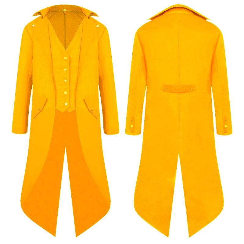 Herren Steampunk Viktorianische Jacke Gothic Frack Kostüm Vintage Smoking Mäntel M gelb Herren Steampunk Viktorianische Jacke Gothic Frack Kostüm Vintage Smoking Mäntel M gelb von Joom DACH