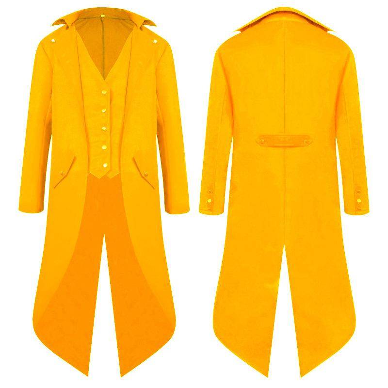 Herren Steampunk Viktorianische Jacke Gothic Frack Kostüm Vintage Smoking Mäntel M gelb Herren Steampunk Viktorianische Jacke Gothic Frack Kostüm Vintage Smoking Mäntel M gelb von Joom DACH