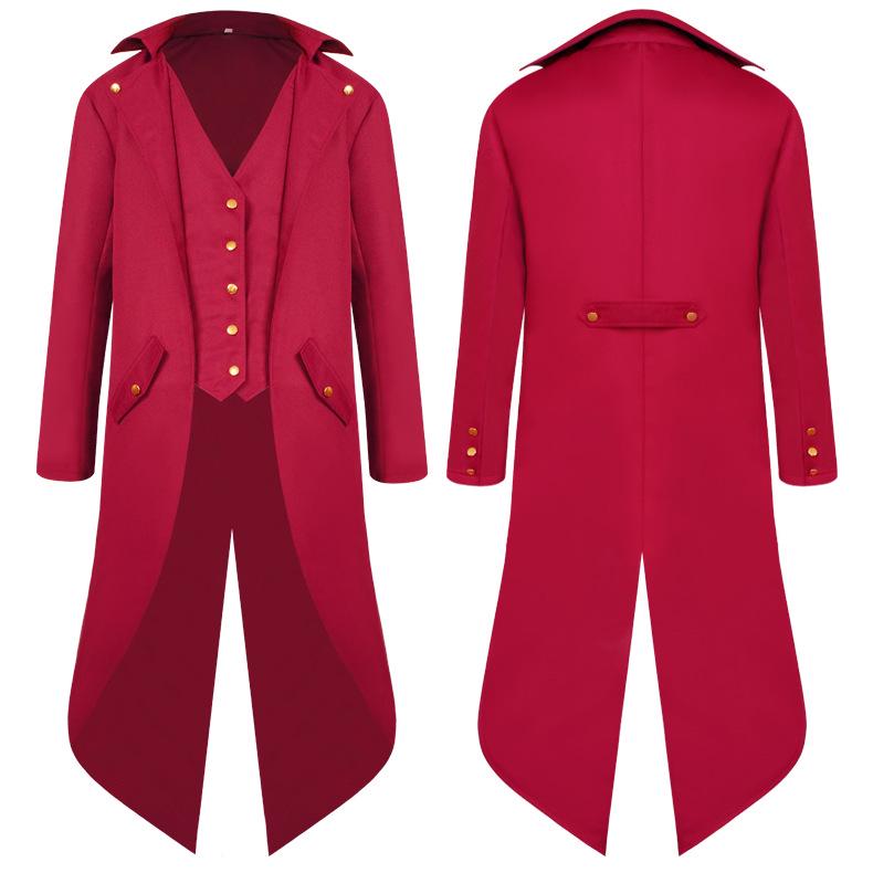 Herren Steampunk Viktorianische Jacke Gothic Frack Kostüm Vintage Smoking Mäntel XXXXL rot Herren Steampunk Viktorianische Jacke Gothic Frack Kostüm Vintage Smoking Mäntel XXXXL rot von Joom DACH