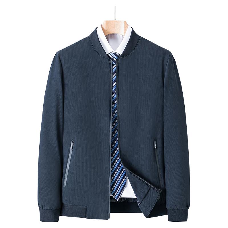 Herren Stehkragenjacke Frühling und Herbst Herren Einfarbig Schlichte Modejacke Herren Blazer 4XL navy blau von Joom DACH