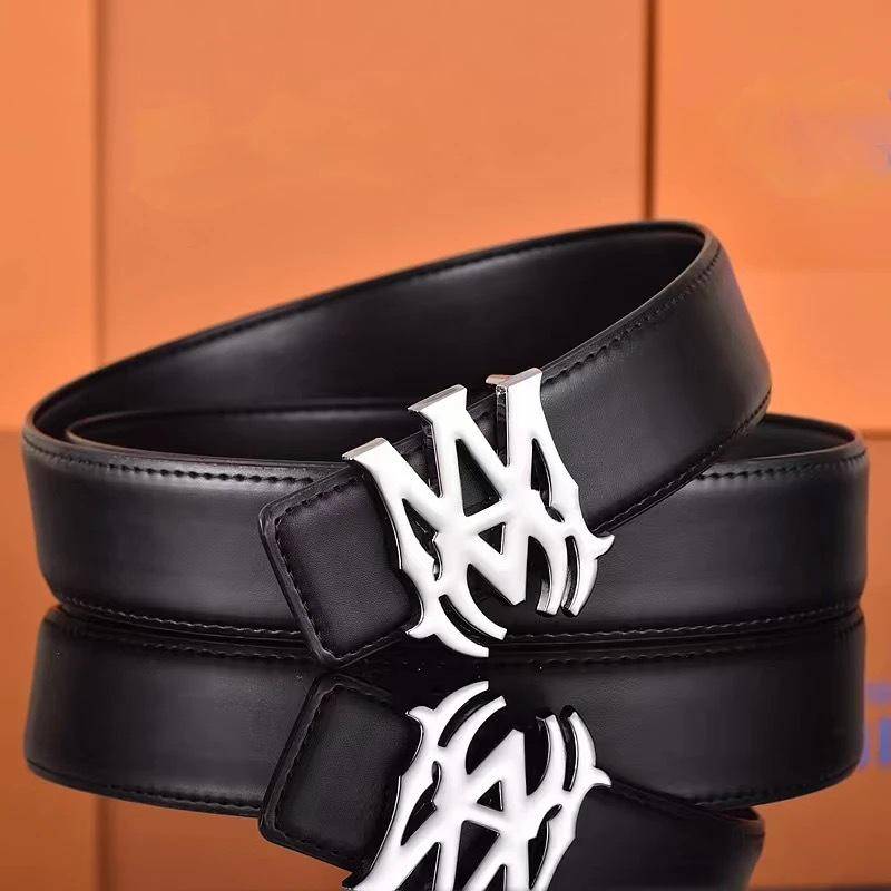 Herren Stilvoller Glatte Schnalle Ledergürtel - Vielseitig für Business und Mode 110 cm von Joom DACH