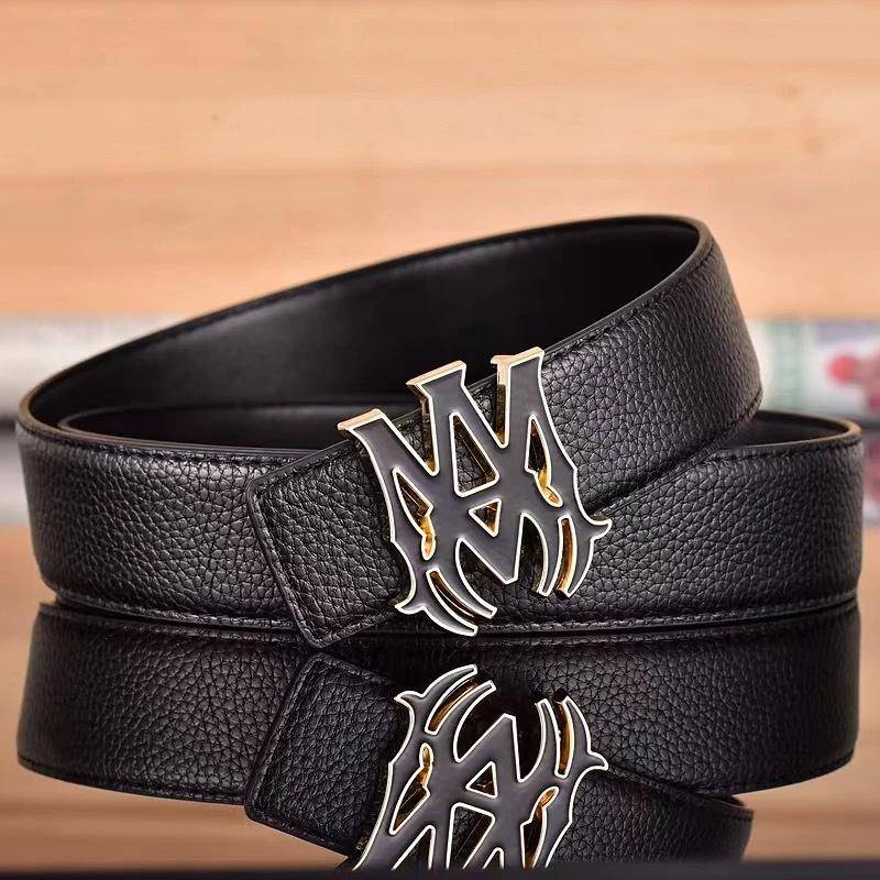 Herren Stilvoller Glatte Schnalle Ledergürtel - Vielseitig für Business und Mode 125 cm von Joom DACH