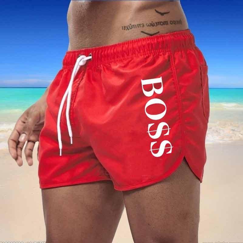 Herren Strand Casual Strandhose Bedruckte wasserdichte Fünf-Hosen-Badeshorts Shorts XXL rot von Joom DACH