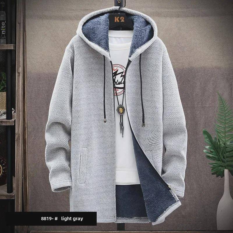 Herren Strick-Kapuzen-Cardigan im koreanischen Stil - Trendige Herbst- & Winter-Oberbekleidung 3XL hellgrau von Joom DACH