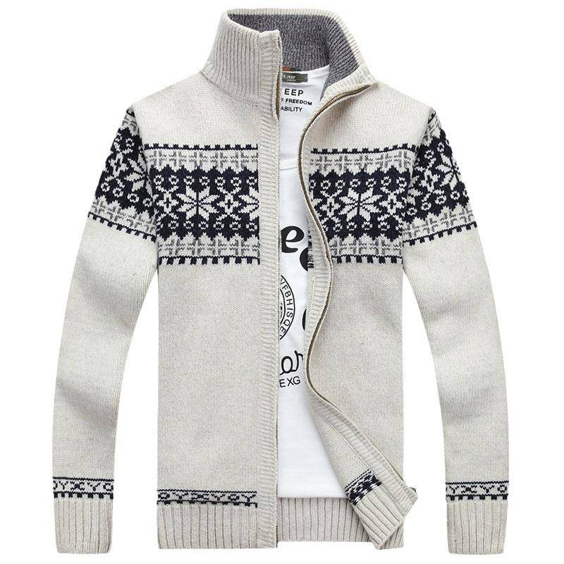 Herren-Strickjacke aus Samt, Herbst- und Winter-Woll-Cardigan, lässig, dicker warmer Fleece-Mantel 5XL beige von Joom DACH