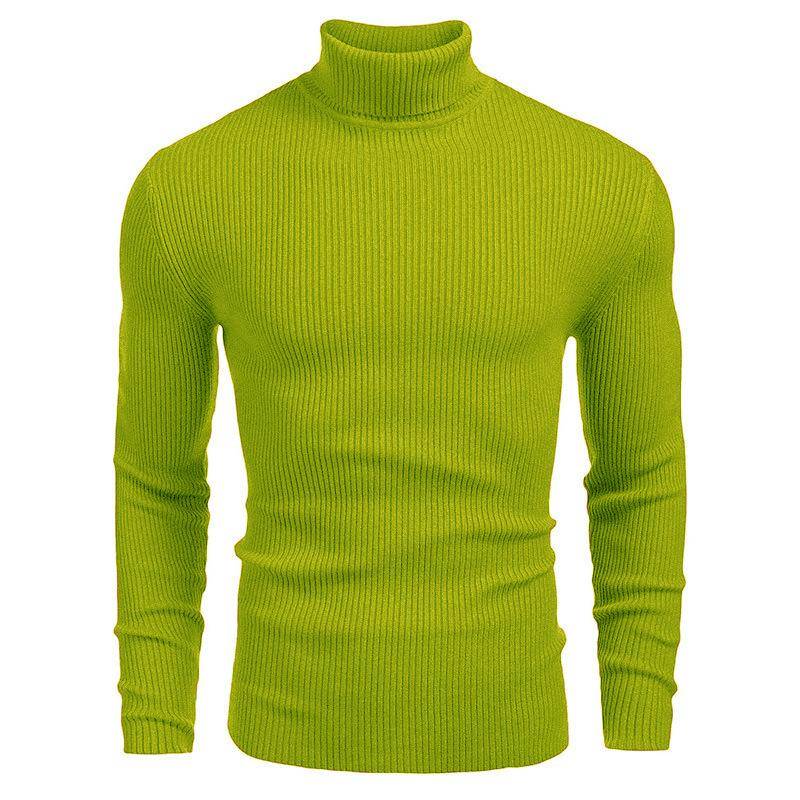 Herren Strickwaren Herren Rollkragenpullover Herbst und Winter Europäischer und amerikanischer Herrenpullover Langarmpullover L hellgrüne von Joom DACH