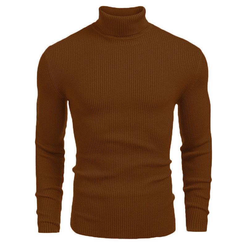 Herren Strickwaren Herren Rollkragenpullover Herbst und Winter Europäischer und amerikanischer Herrenpullover Langarmpullover M braun von Joom DACH