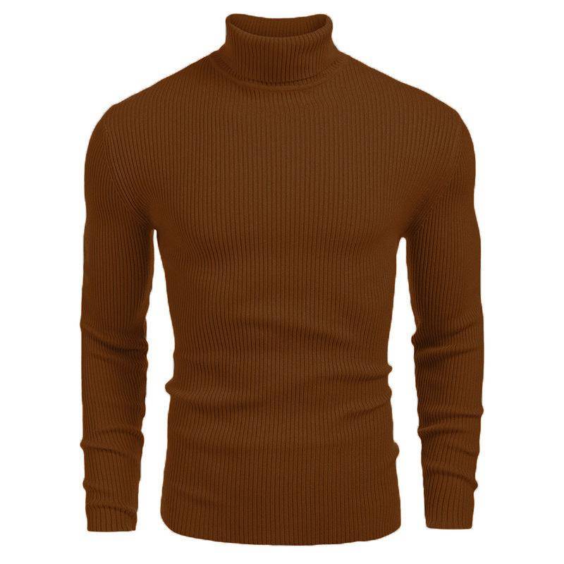 Herren Strickwaren Herren Rollkragenpullover Herbst und Winter Europäischer und amerikanischer Herrenpullover Langarmpullover M braun von Joom DACH