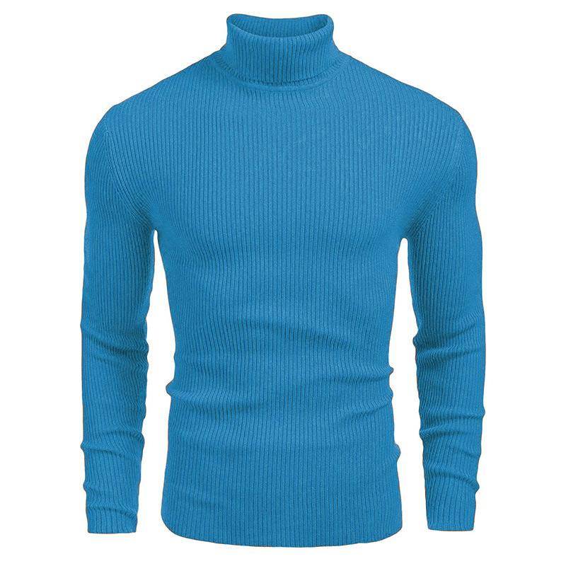 Herren Strickwaren Herren Rollkragenpullover Herbst und Winter Europäischer und amerikanischer Herrenpullover Langarmpullover M hellblaue von Joom DACH