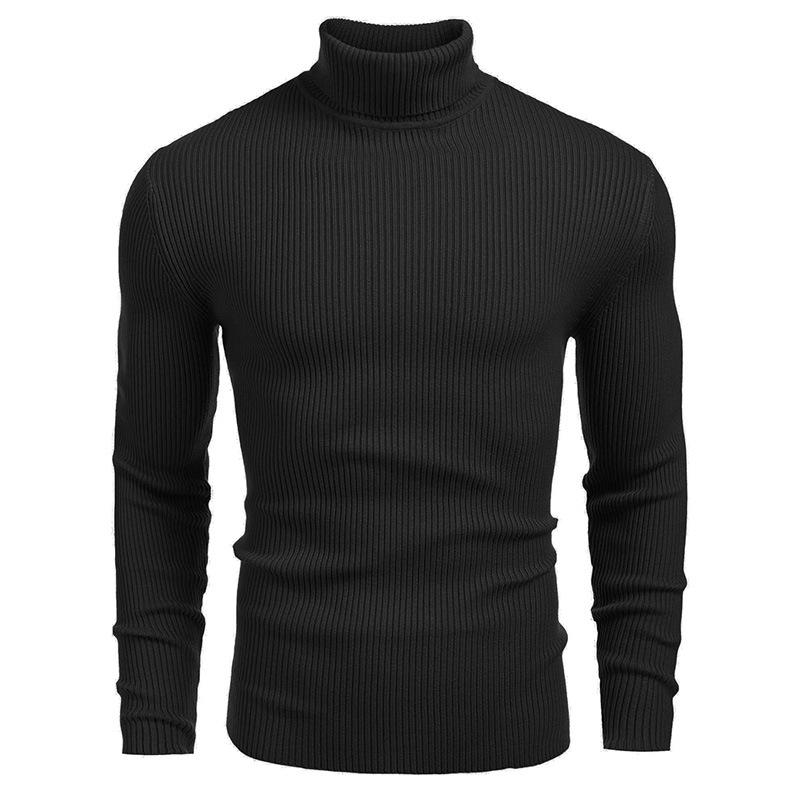 Herren Strickwaren Herren Rollkragenpullover Herbst und Winter Europäischer und amerikanischer Herrenpullover Langarmpullover M schwarz von Joom DACH