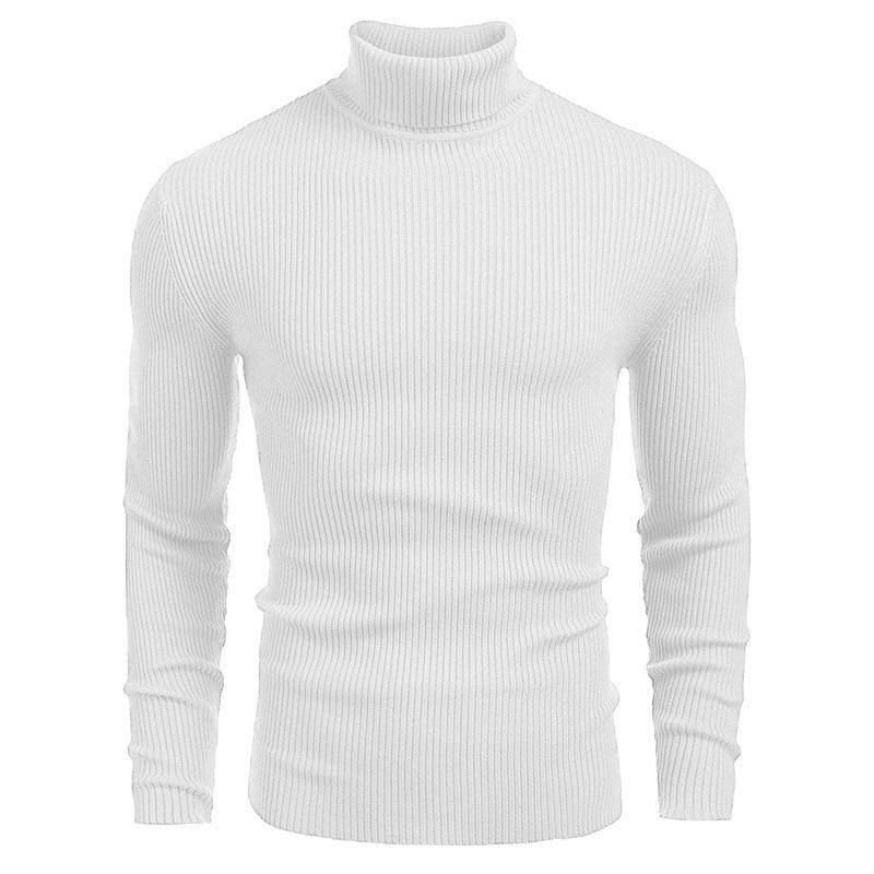 Herren Strickwaren Herren Rollkragenpullover Herbst und Winter Europäischer und amerikanischer Herrenpullover Langarmpullover M weiß von Joom DACH