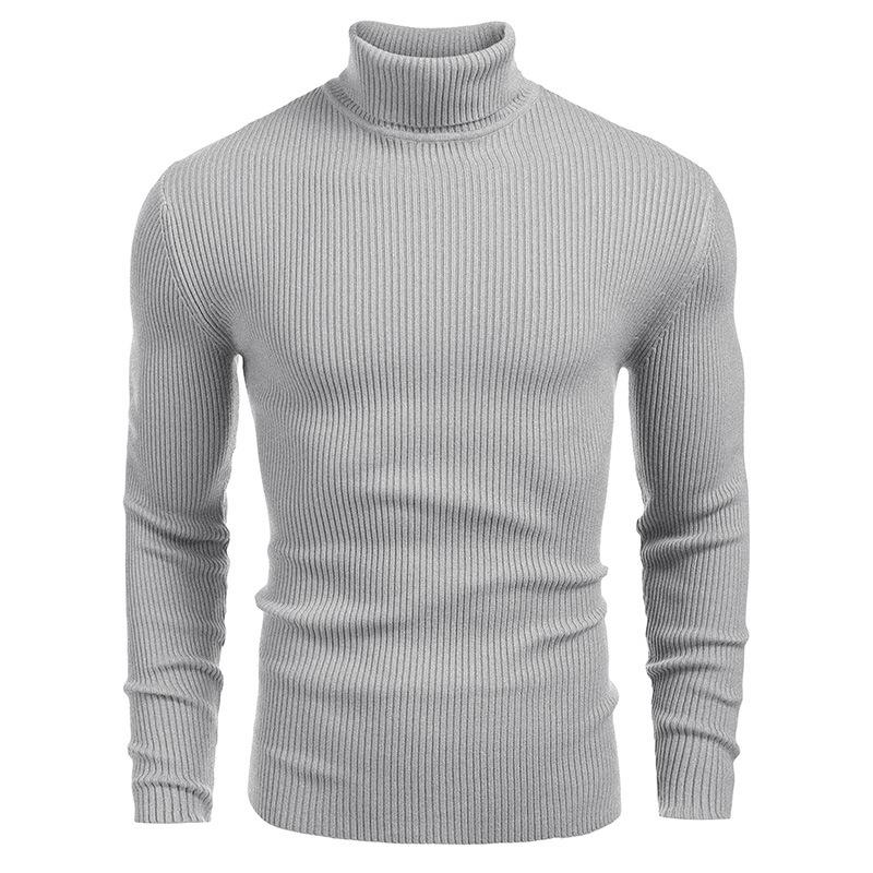 Herren Strickwaren Herren Rollkragenpullover Herbst und Winter Europäischer und amerikanischer Herrenpullover Langarmpullover S hellgrau von Joom DACH