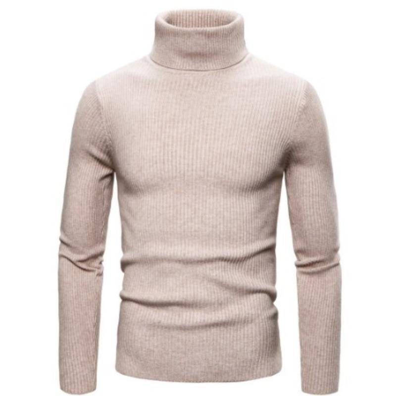 Herren Strickwaren Herren Rollkragenpullover Herbst und Winter Europäischer und amerikanischer Herrenpullover Langarmpullover S beige von Joom DACH