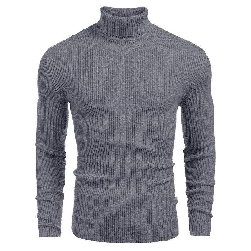 Herren Strickwaren Herren Rollkragenpullover Herbst und Winter Europäischer und amerikanischer Herrenpullover Langarmpullover XXL dunkelgraue von Joom DACH