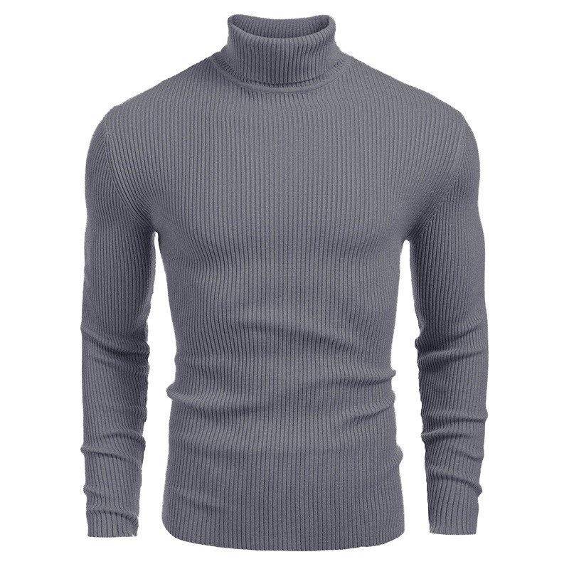 Herren Strickwaren Herren Rollkragenpullover Herbst und Winter Europäischer und amerikanischer Herrenpullover Langarmpullover XXL dunkelgraue von Joom DACH