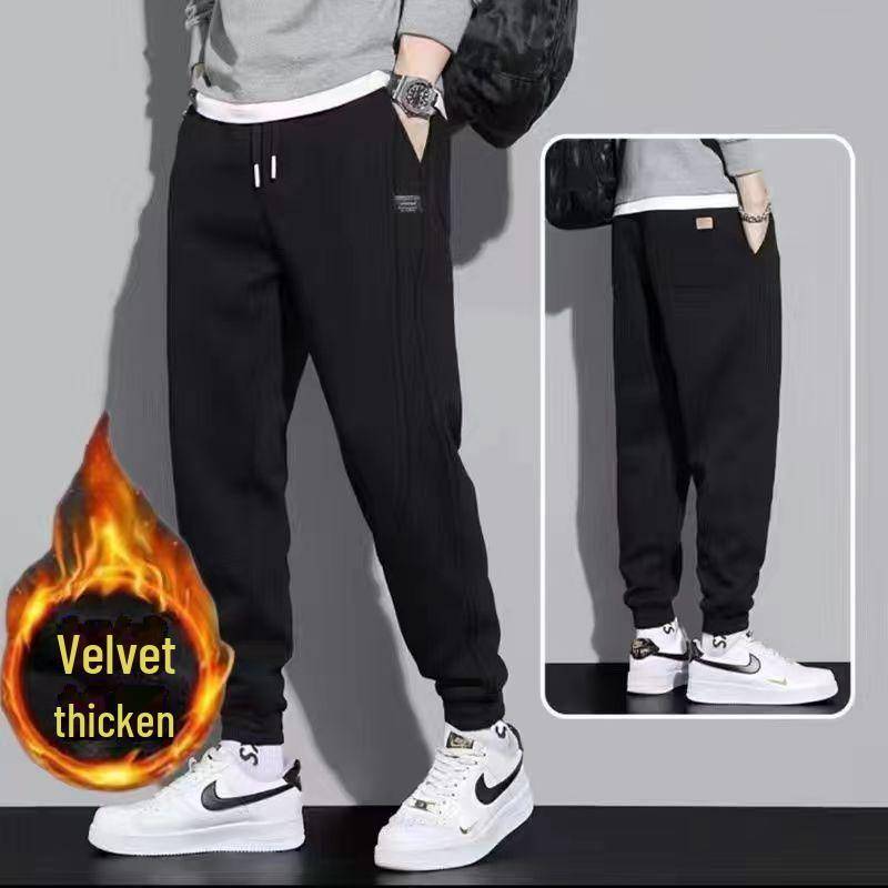 Herren Sweatpants mit Samtfutter – Dicke, trendige und vielseitige Sporthose für Frühling und Herbst L von Joom DACH