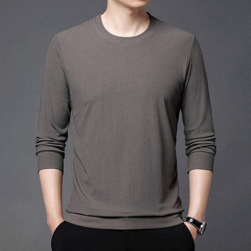 Herren Sweatshirt Frühling Neue Dünne Abschnitt Junge und Mittleren Alters Männer Rundhals Langarm T-Shirt Casual Lose Bottoming Shirt XXXL von Joom DACH