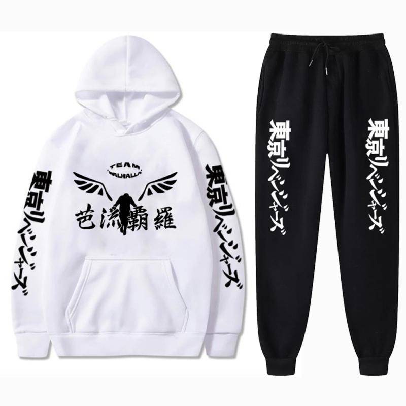 Herren Sweatshirt Sets Anime Tokyo Revengers Hoodies + Jogginghose 2 Stück Gambar Valhalla Grafik Hosen Streetwear Kleidung XS-4XL M von Joom DACH