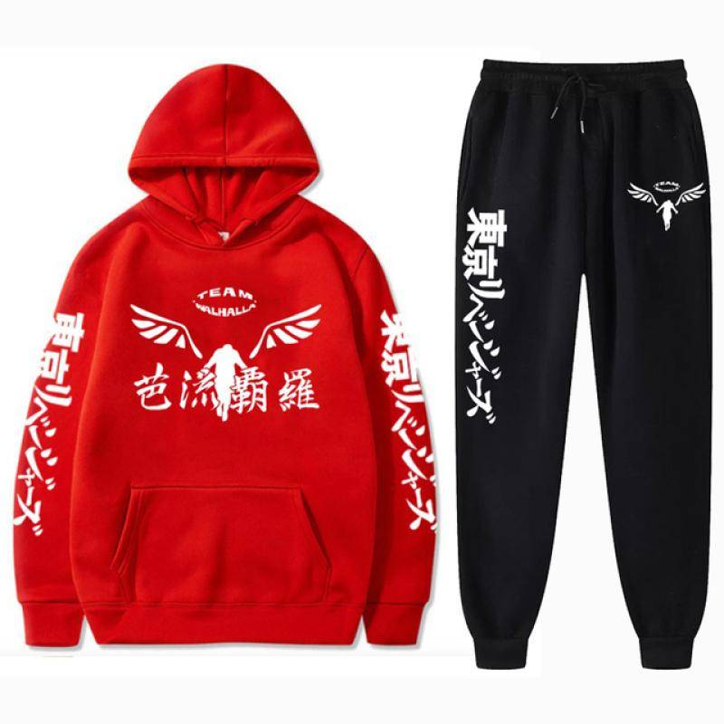 Herren Sweatshirt Sets Anime Tokyo Revengers Hoodies + Jogginghose 2 Stück Gambar Valhalla Grafik Hosen Streetwear Kleidung XS-4XL M von Joom DACH