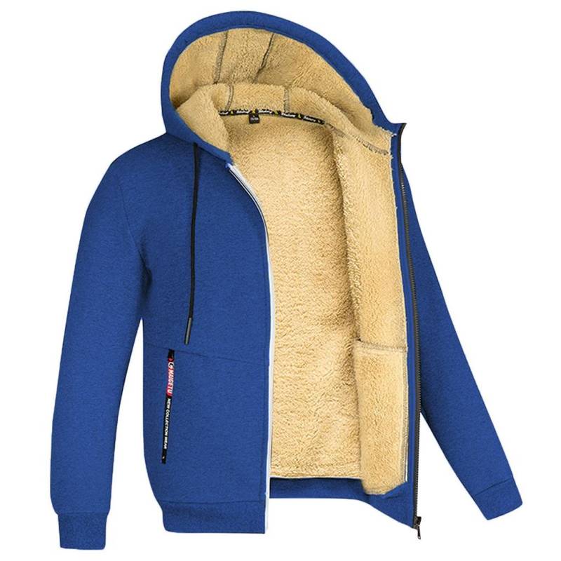 Herren-Sweatshirt mit einfarbigem Reißverschluss, Winterpullover, Kapuzenpullover in großer Größe, lässiger Langarm-Kapuzenpullover XL von Joom DACH